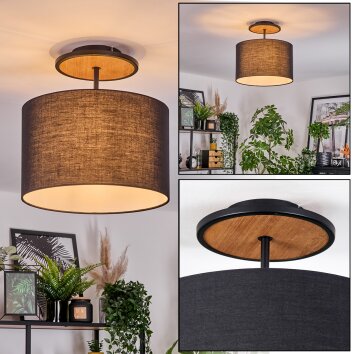 Bassagoda Plafondlamp Natuurlijke kleuren, Zwart, 1-licht
