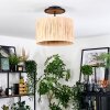 Granja Plafondlamp Natuurlijke kleuren, Zwart, 1-licht