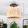 Granja Plafondlamp Natuurlijke kleuren, Zwart, 1-licht