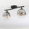 Ripoll Plafondlamp, Kogellampje Duidelijk, Rookkleurig, 2-lichts