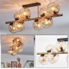 Koyoto Plafondlamp, Kogellampje 85 cm Goud, Zwart, 8-lichts