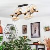 Koyoto Plafondlamp, Kogellampje 85 cm Goud, Zwart, 8-lichts