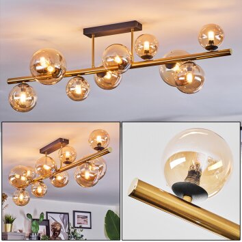Chehalis Plafondlamp, Kogellampje Goud, Zwart, 10-lichts Chehalis Plafondlamp, Kogellampje Goud, Zwart, 10-lichts