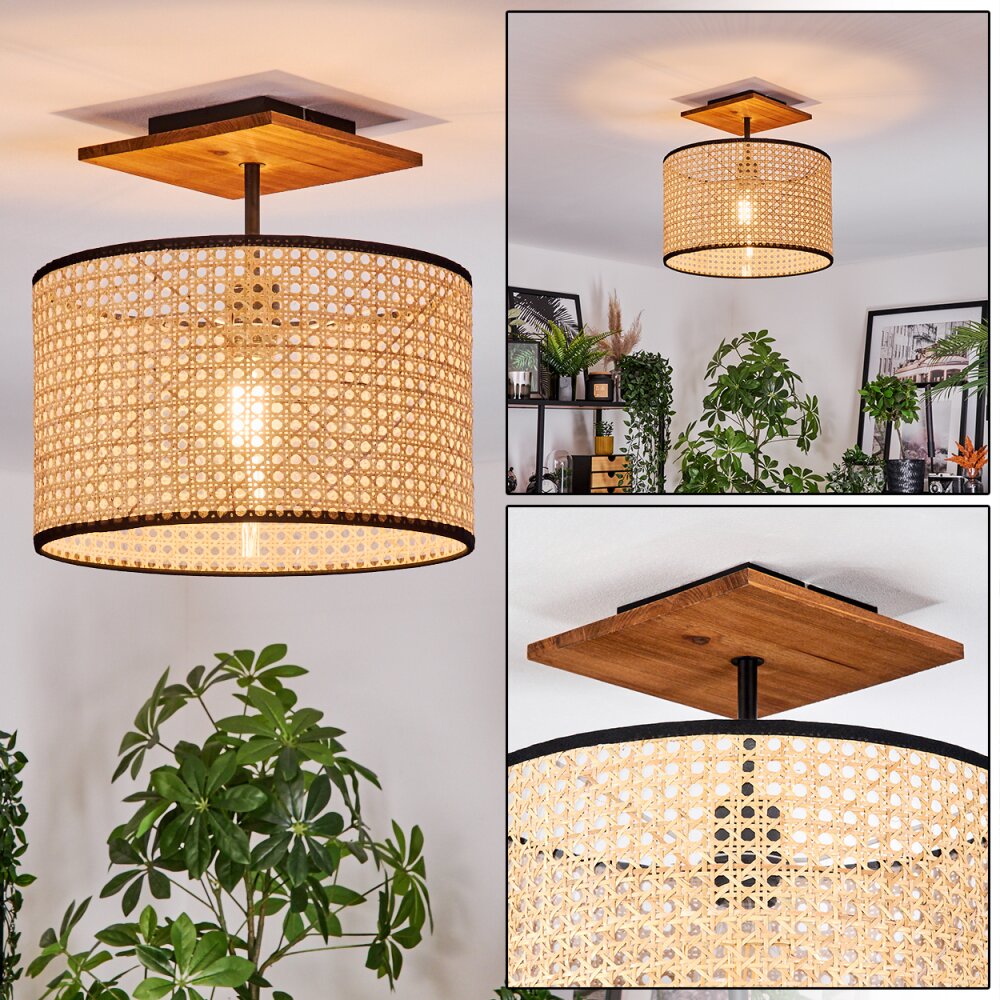 Ramila Plafondlamp Natuurlijke kleuren, Zwart, 1-licht main product photo