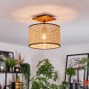 Ramila Plafondlamp Natuurlijke kleuren, Zwart, 1-licht