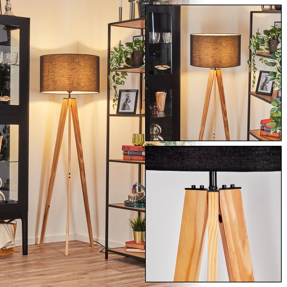 Flemming Staande lamp Natuurlijke kleuren, Zwart, 1-licht main product photo