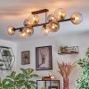 Koyoto Plafondlamp, Kogellampje Amber, Duidelijk, Rookkleurig, 10-lichts