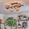 Gastor Plafondlamp, Kogellampje Amber, Rookkleurig, 5-lichts