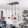 Koyoto Hanglamp, Kogellampje, Hanglamp Amber, Duidelijk, Rookkleurig, 6-lichts