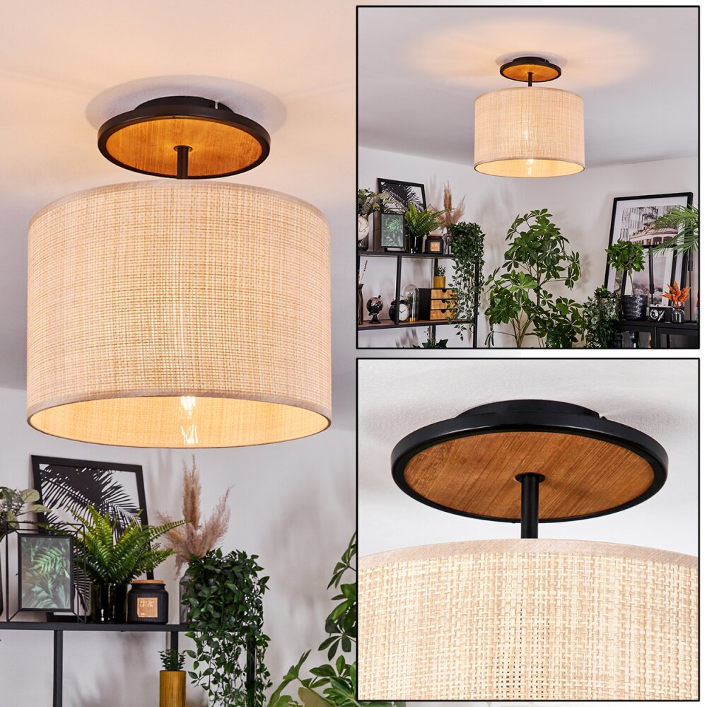 Sabadim Plafondlamp Natuurlijke kleuren, Zwart, 1-licht main product photo