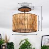 Cando Plafondlamp Natuurlijke kleuren, Zwart, 1-licht