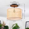 Ramila Plafondlamp Natuurlijke kleuren, Zwart, 1-licht