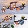Chehalis Plafondlamp, Kogellampje Blauw, Groen, Duidelijk, Koperkleurig, 8-lichts