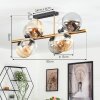 Gastor Plafondlamp, Kogellampje Goud, Zwart, 8-lichts