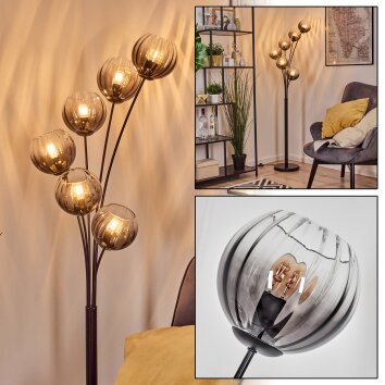 Koyoto Staande lamp 40 cm Duidelijk, Rookkleurig, 6-lichts Koyoto Staande lamp 40 cm Duidelijk, Rookkleurig, 6-lichts