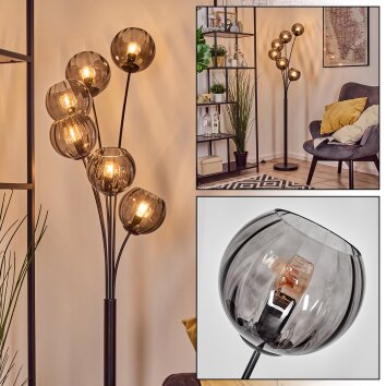 Koyoto Staande lamp 40 cm Rookkleurig, 6-lichts Koyoto Staande lamp 40 cm Rookkleurig, 6-lichts