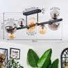 Chehalis Plafondlamp, Kogellampje Amber, Rookkleurig, 8-lichts