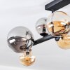 Chehalis Plafondlamp, Kogellampje Amber, Rookkleurig, 8-lichts