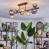 Chehalis Plafondlamp, Kogellampje Amber, Duidelijk, Rookkleurig, 8-lichts