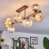 Chehalis Plafondlamp, Kogellampje Amber, Duidelijk, Rookkleurig, 8-lichts