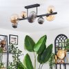 Chehalis Plafondlamp, Kogellampje Amber, Rookkleurig, 8-lichts