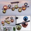 Chehalis Plafondlamp, Kogellampje Blauw, Groen, Koperkleurig, 8-lichts