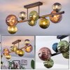 Chehalis Plafondlamp, Kogellampje Blauw, Groen, Koperkleurig, 8-lichts