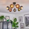 Koyoto Plafondlamp, Kogellampje 82 cm Blauw, Groen, Duidelijk, Koperkleurig, 7-lichts