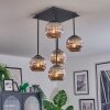 Ripoll Plafondlamp, Kogellampje Chroom, Rookkleurig, 5-lichts