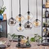 Koyoto Hanglamp, Kogellampje, Hanglamp Amber, Duidelijk, Rookkleurig, 6-lichts