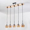 Koyoto Hanglamp, Kogellampje, Hanglamp Natuurlijke kleuren, Zwart, 5-lichts