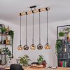 Koyoto Hanglamp, Kogellampje, Hanglamp Natuurlijke kleuren, Zwart, 5-lichts