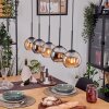 Koyoto Hanglamp, Kogellampje, Hanglamp Natuurlijke kleuren, Zwart, 5-lichts