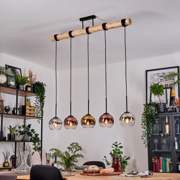 Koyoto Hanglamp, Kogellampje, Hanglamp Natuurlijke kleuren, Zwart, 5-lichts Koyoto Hanglamp, Kogellampje, Hanglamp Natuurlijke kleuren, Zwart, 5-lichts