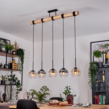 Koyoto Hanglamp, Kogellampje, Hanglamp Natuurlijke kleuren, Zwart, 5-lichts Koyoto Hanglamp, Kogellampje, Hanglamp Natuurlijke kleuren, Zwart, 5-lichts