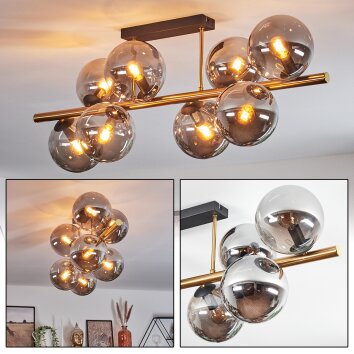 Gastor Plafondlamp, Kogellampje Goud, Zwart, 8-lichts