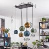 Ripoll Hanglamp, Kogellampje, Hanglamp Blauw, Goud, Groen, 6-lichts