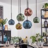 Ripoll Hanglamp, Kogellampje, Hanglamp Blauw, Goud, Groen, Koperkleurig, 6-lichts