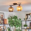 Ripoll Plafondlamp, Kogellampje Amber, Rookkleurig, 2-lichts