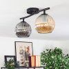 Ripoll Plafondlamp, Kogellampje Amber, Rookkleurig, 2-lichts