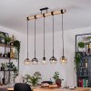 Koyoto Hanglamp, Kogellampje, Hanglamp Natuurlijke kleuren, Zwart, 5-lichts