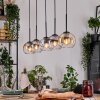 Koyoto Hanglamp, Kogellampje, Hanglamp Natuurlijke kleuren, Zwart, 5-lichts