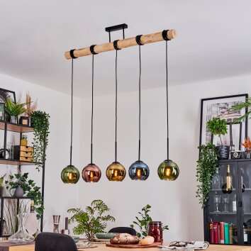 Koyoto Hanglamp, Kogellampje, Hanglamp Natuurlijke kleuren, Zwart, 5-lichts Koyoto Hanglamp, Kogellampje, Hanglamp Natuurlijke kleuren, Zwart, 5-lichts