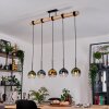 Koyoto Hanglamp, Kogellampje, Hanglamp Natuurlijke kleuren, Zwart, 5-lichts