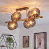Koyoto Plafondlamp, Kogellampje Goud, Zwart, 8-lichts