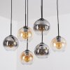 Koyoto Hanglamp, Kogellampje, Hanglamp Amber, Duidelijk, Rookkleurig, 6-lichts