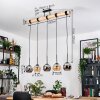 Koyoto Hanglamp, Kogellampje, Hanglamp Natuurlijke kleuren, Zwart, 5-lichts