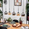 Koyoto Hanglamp, Kogellampje, Hanglamp Natuurlijke kleuren, Zwart, 5-lichts