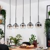 Koyoto Hanglamp, Kogellampje, Hanglamp Natuurlijke kleuren, Zwart, 5-lichts