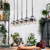 Koyoto Hanglamp, Kogellampje, Hanglamp Natuurlijke kleuren, Zwart, 5-lichts